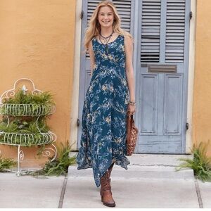 Sundance Teal Floral Midi Dress